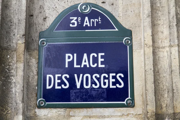 Retro mavi yön tabelası, paris, Fransa — Stok fotoğraf