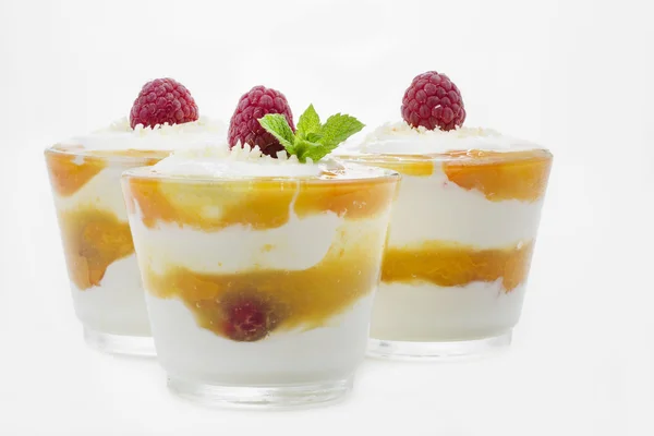 Dessert in small glasses — Stock Photo, Image