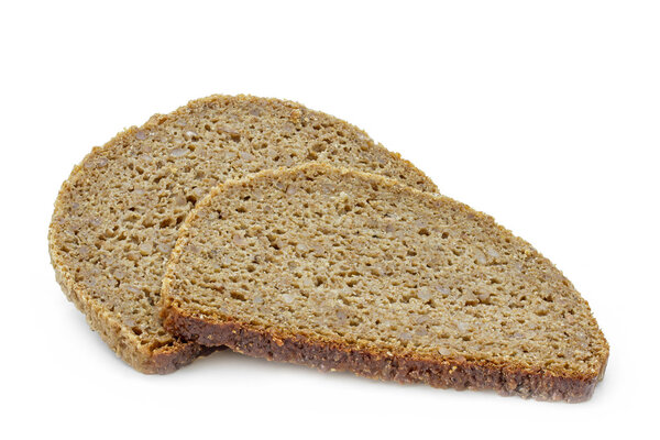 Two slices of fresh rye bread