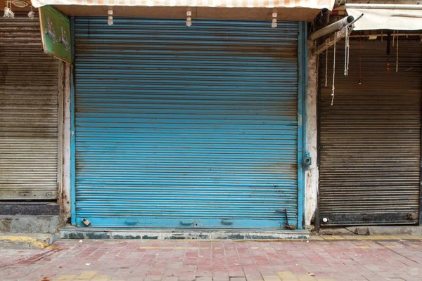 Closed shops in Delhi, India