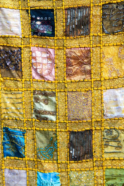 El yapımı patchwork yorgan Hindistan — Stok fotoğraf