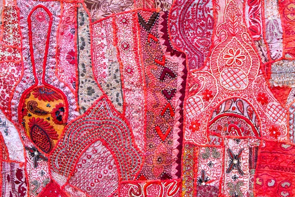 Colcha de patchwork hecha a mano de la India — Foto de Stock
