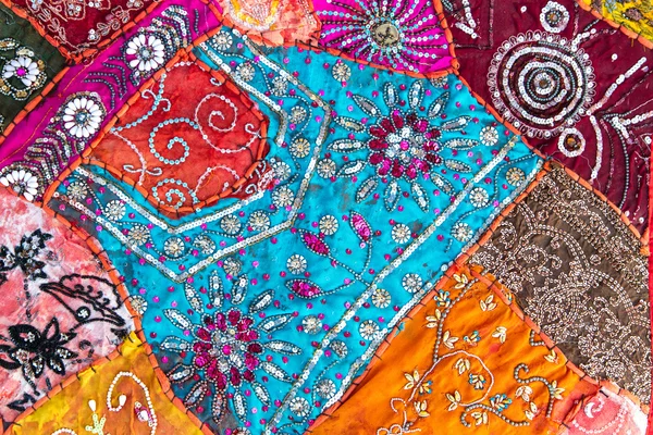 Handgemachter Patchwork-Quilt aus Indien — Stockfoto