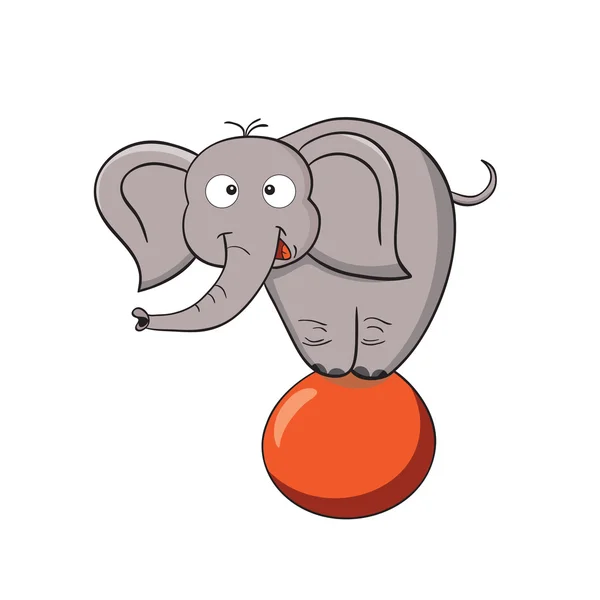 Ελέφαντας κινουμένων σχεδίων σε μια σφαίρα — Διανυσματικό Αρχείο