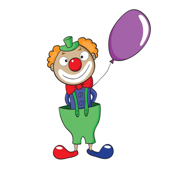 Clown avec ballon — Image vectorielle