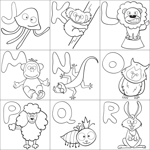 Coloring book with alphabet 2 — Stock Vector