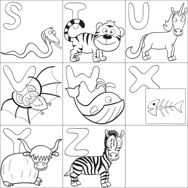 Coloring book with alphabet 3 — Stock Vector