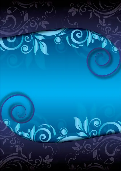 Dekorativa blå floral bakgrund — Stock vektor
