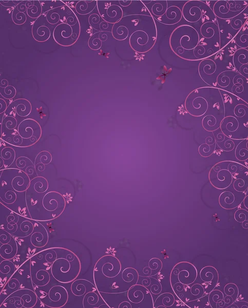 花コーナー デザイン - 紫 — ストックベクタ