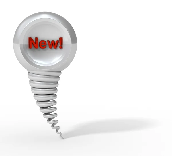Abstracte knop met "nieuwe!" — Stockfoto