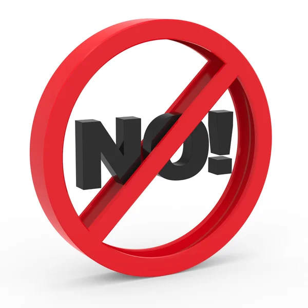 Abstraktes Symbol mit "nein"!" — Stockfoto