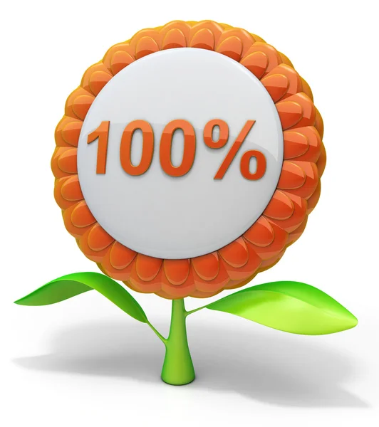 100% bloem pictogram — Stockfoto