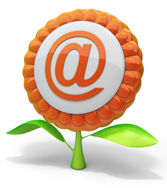 Icona e-mail fiore — Foto Stock