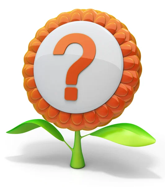 Flower question mark icon — Stock Photo, Image