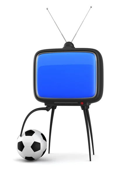 Piłka nożna tv — Zdjęcie stockowe