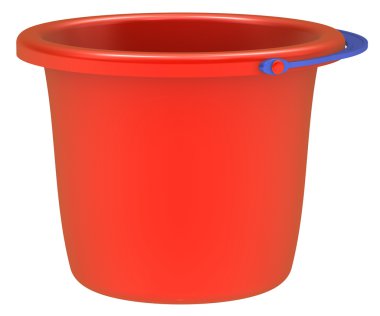 Empty red bucket clipart