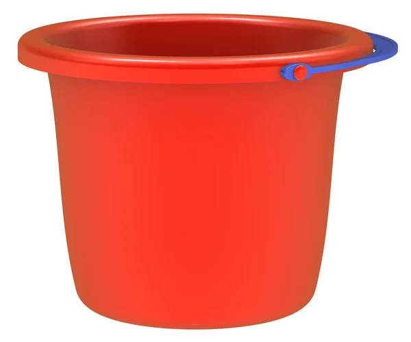 Empty red bucket — Stock Photo, Image