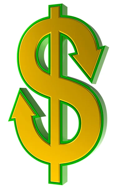 Dollar sign with arrows. — Stock Photo, Image