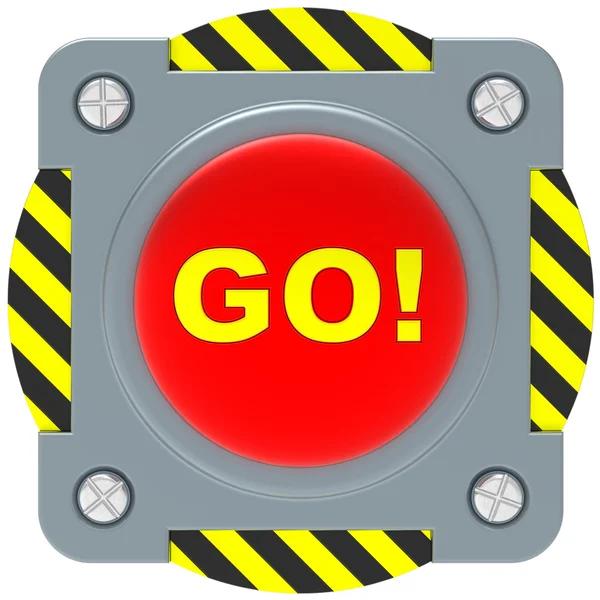 Idź! czerwony przycisk — Zdjęcie stockowe