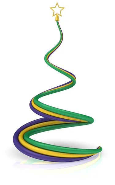 Abstract Christmas tree with the colors of the flag of Brazil. — Stock Photo, Image