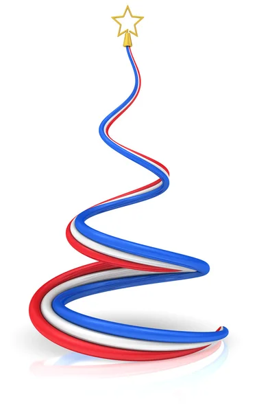 Kék, fehér és vörös színekkel absztrakt karácsonyfa — Stock Fotó