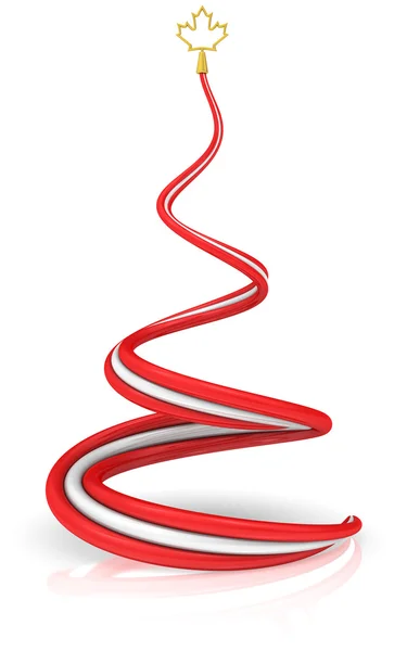 Abstrakter weihnachtsbaum mit den farben der flagge von kanada — Stockfoto