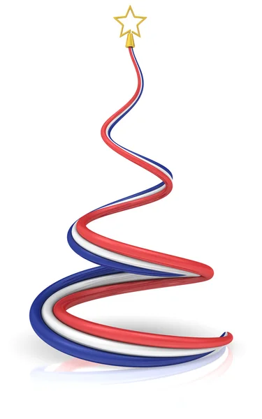 抽象圣诞树与法国国旗的颜色 — 图库照片