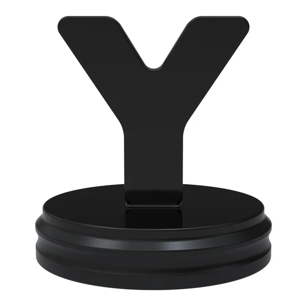 Streszczenie czarne litery y — Zdjęcie stockowe