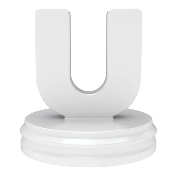Abstract white letter U — Stockfoto