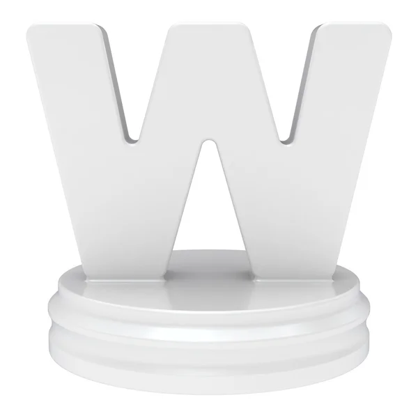 Abstract white letter W — Stock Photo, Image