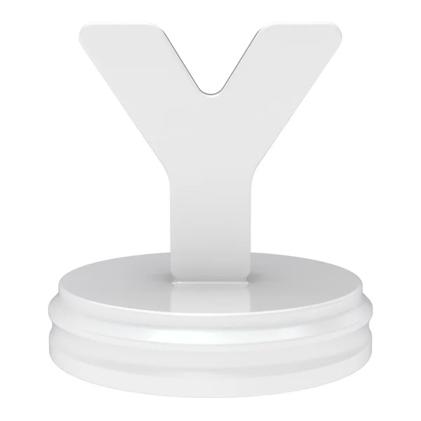 Abstract white letter Y — Stockfoto