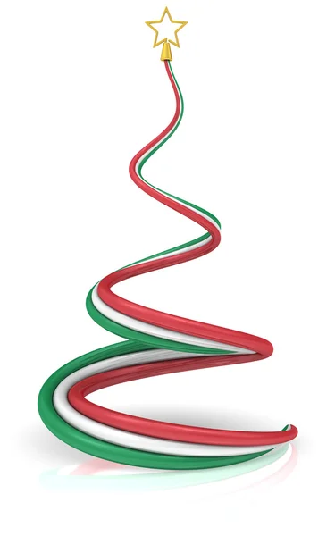 Abstraktní vánoční strom s barvami vlajka Itálie. — Stock fotografie