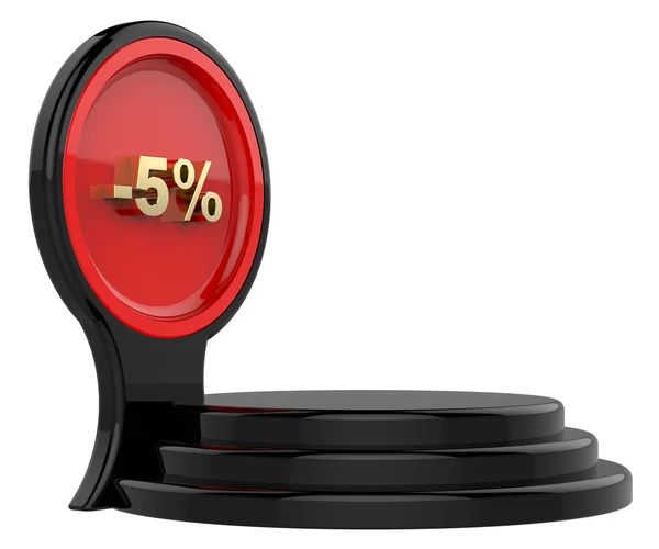 Discount pedestal -5% — Zdjęcie stockowe