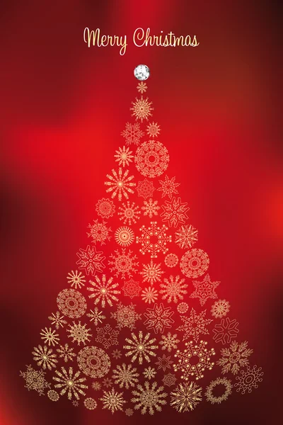 Χριστουγεννιάτικο δέντρο της νιφάδες χιονιού και διαμάντι — Διανυσματικό Αρχείο