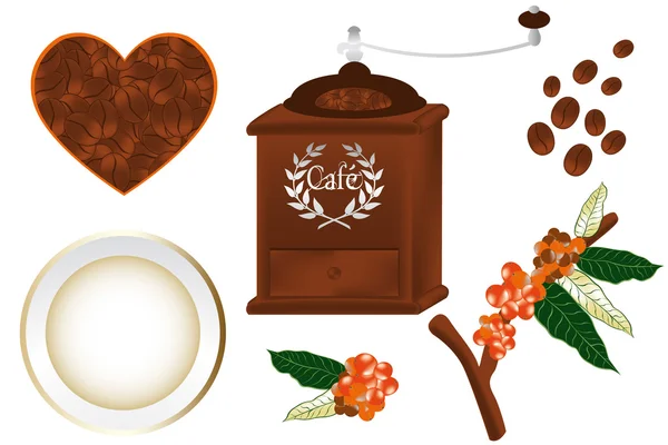Éléments de conception de café — Image vectorielle