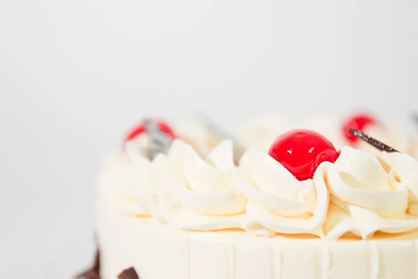 Cake and cherries on top — Stok fotoğraf