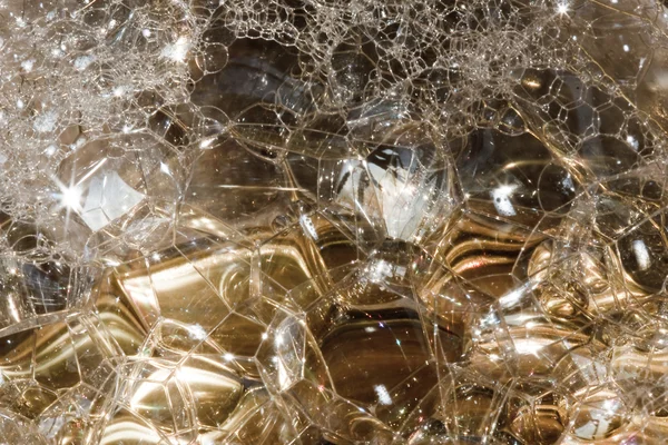 Blasen in Flüssigkeit - abstrakter Naturhintergrund. — Stockfoto