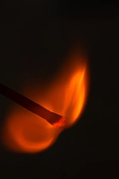 Wooden matchstick igniting — Stock Photo, Image