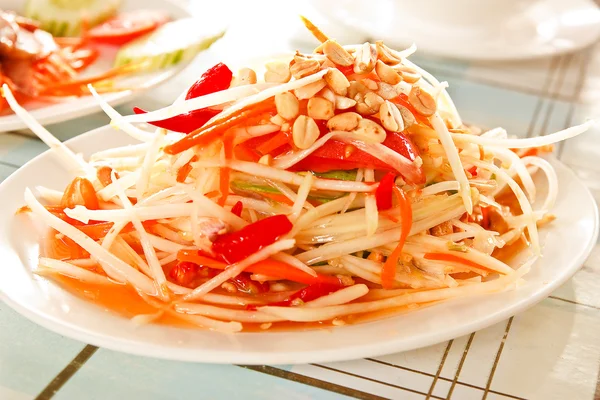 Papaya salad with horse crab — Stock Photo, Image