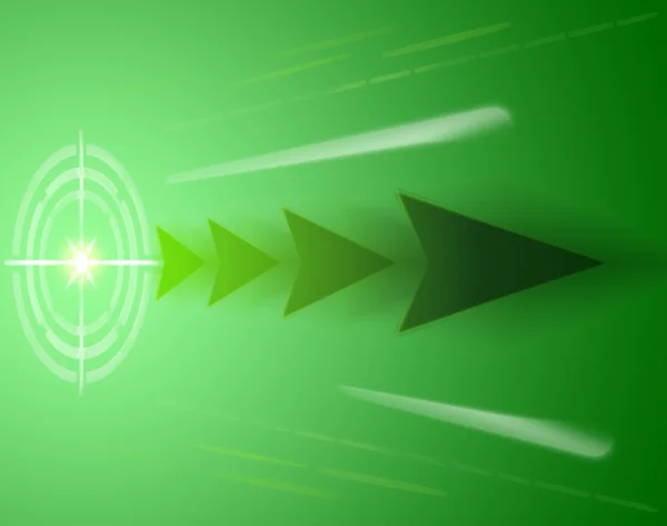 矢印の付いた抽象のデジタル緑の背景 — ストック写真