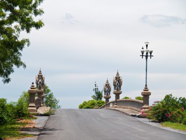 Small Bridge and balustrade lamp clipart