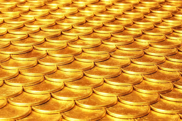 Set of coins from yellow metal — Stock Photo, Image