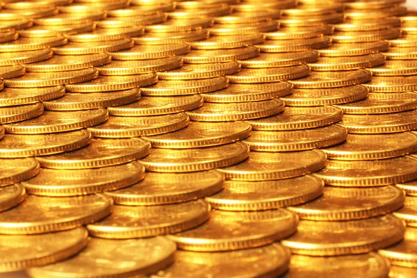 Set of coins from yellow metal2 — Stock Photo, Image