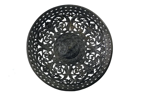 Ancient metal dish on a white background — Stock Photo, Image