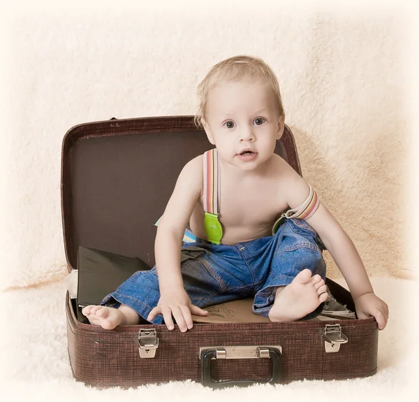 stock image Child and suitcase