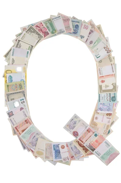 Carta q do dinheiro — Fotografia de Stock
