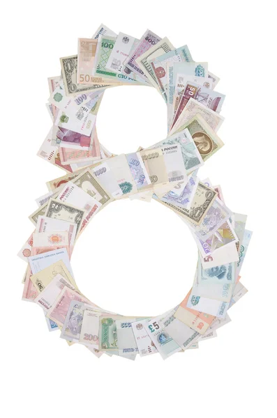 Number 8 from money — Stock Photo, Image