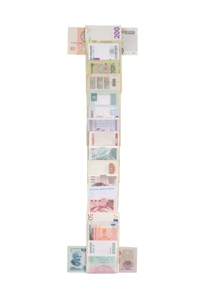 Letra i del dinero —  Fotos de Stock
