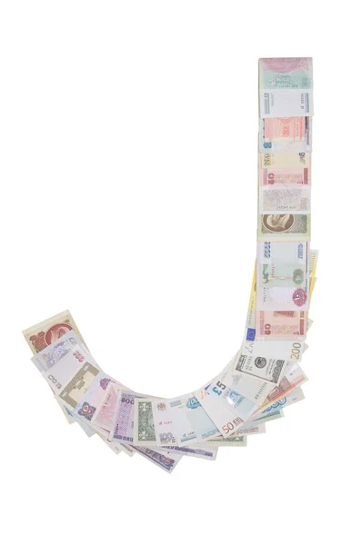 Brief j van geld — Stockfoto