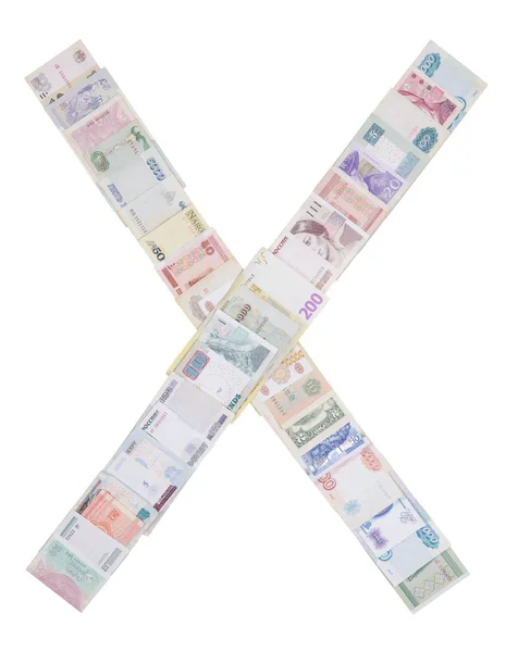Letra x del dinero — Foto de Stock